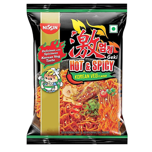 Nissin Geki Hot & Spicy Korean Veg Flavour Noodles