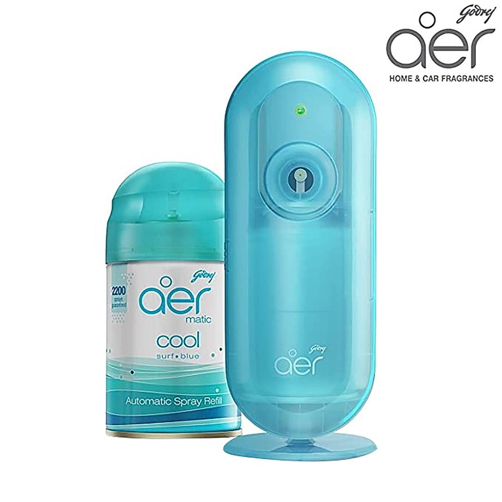 Godrej Aer Matic Automatic Air Freshener Kit - Cool Surf Blue