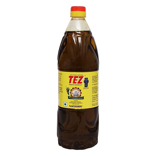 Tez Mustard Kachchi Ghani Oil Bottle (1 L)