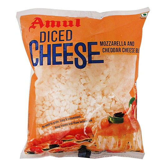 Amul Diced Mozzarella & Cheddar Cheese Blend (Frozen)