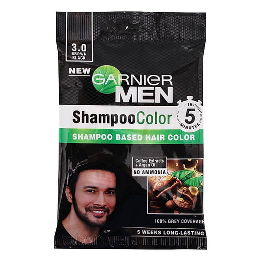 Garnier Men Shampoo Color 3.0 Brown Black - 10 ml + 10 ml