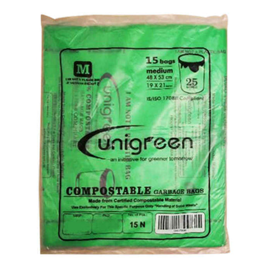 Unigreen Compostable Green Garbage Bag 19X21 Inches