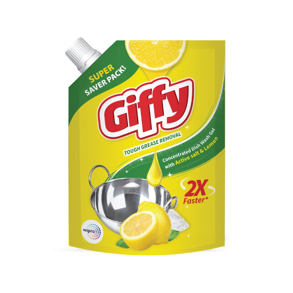 Giffy Dishwash Gel With Active Salt & Lemon