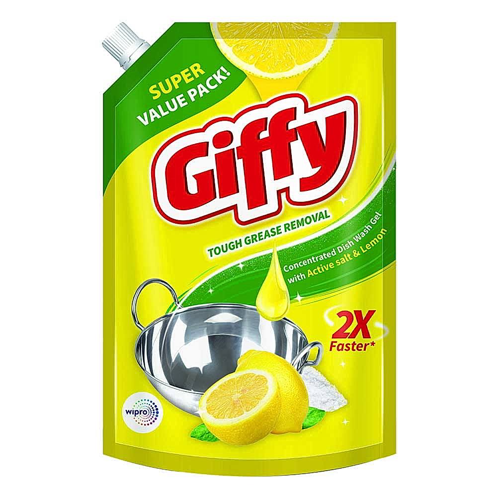 Giffy Dishwash Gel With Active Salt & Lemon