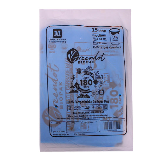 Bio Compostable Blue Garbage Bag - 19X21 Inches